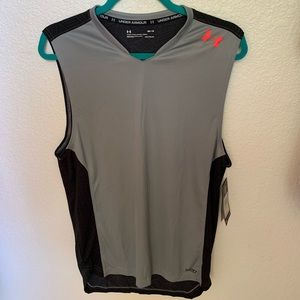 Black and Gray Under Armour Muscle Tank